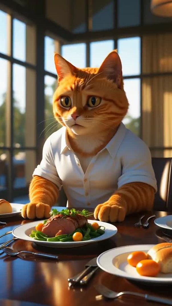 Orange Cat and Wolf
