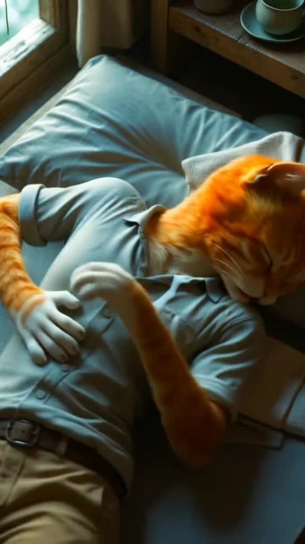 Orange Cat is sick